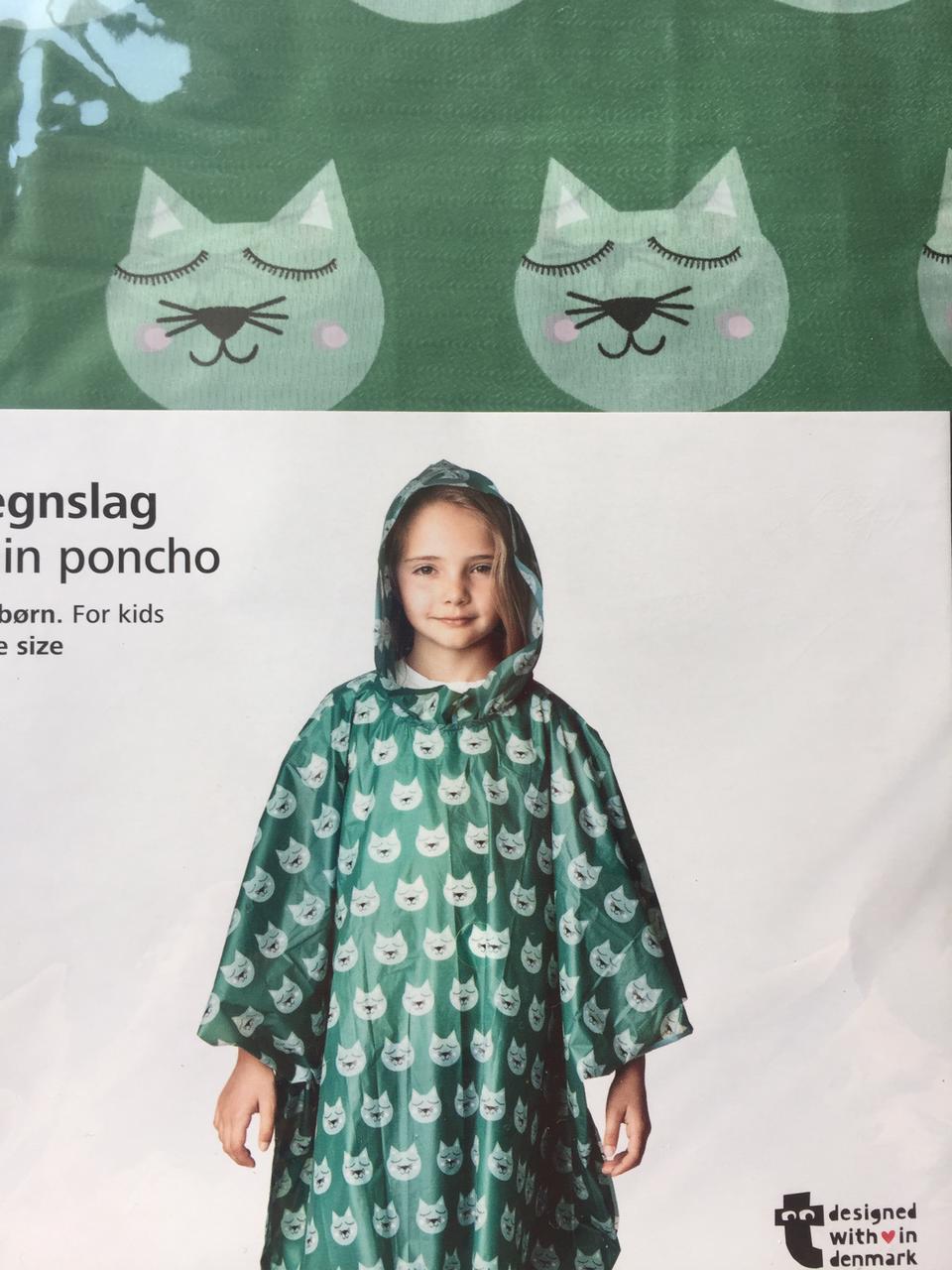 Capa de Lluvia. Gatitos Verde